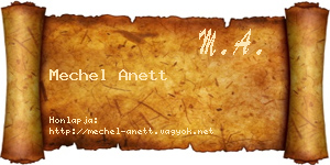 Mechel Anett névjegykártya